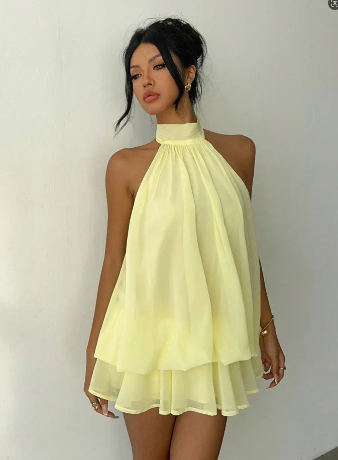 Robe Halter Dos Nu