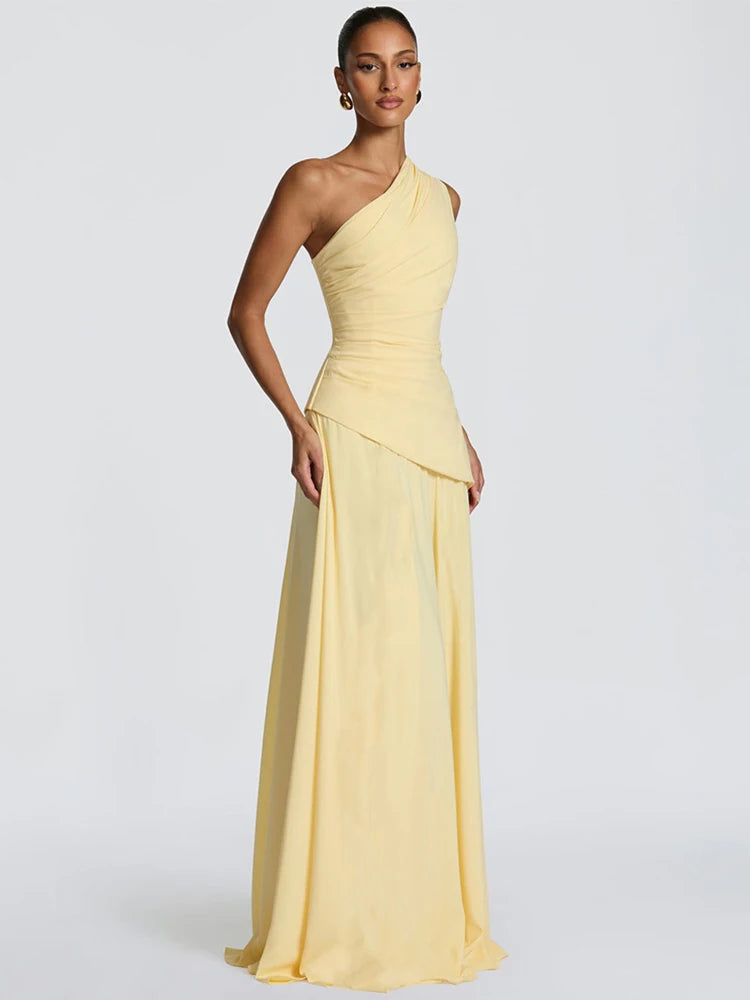 Robe longue avec une épaule dos nu