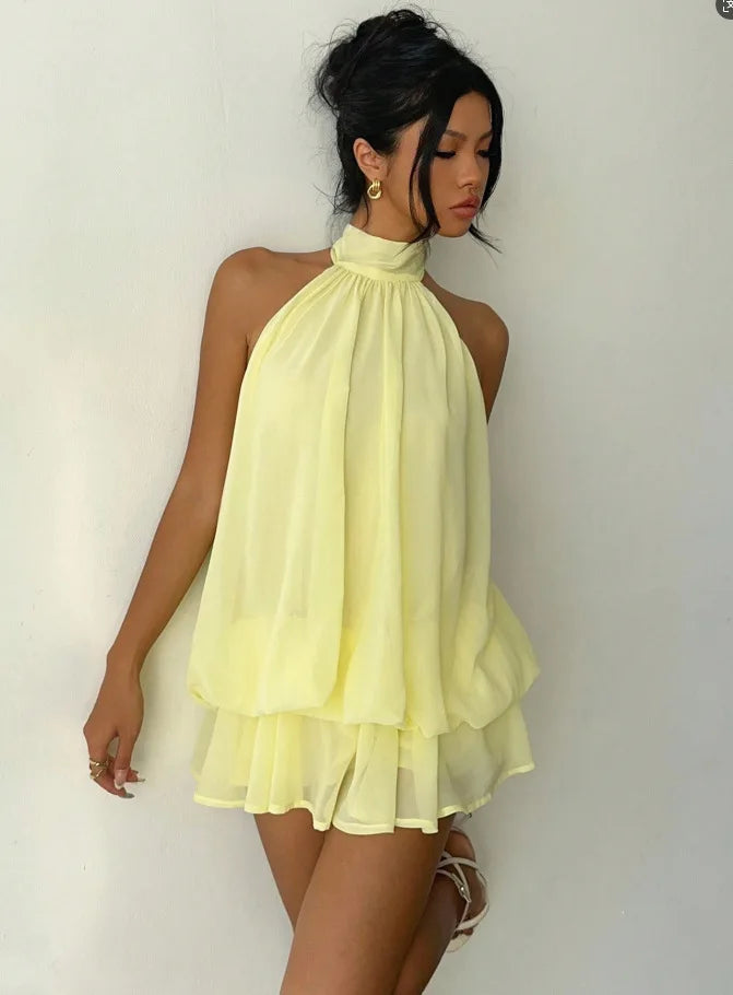 Robe Halter Dos Nu