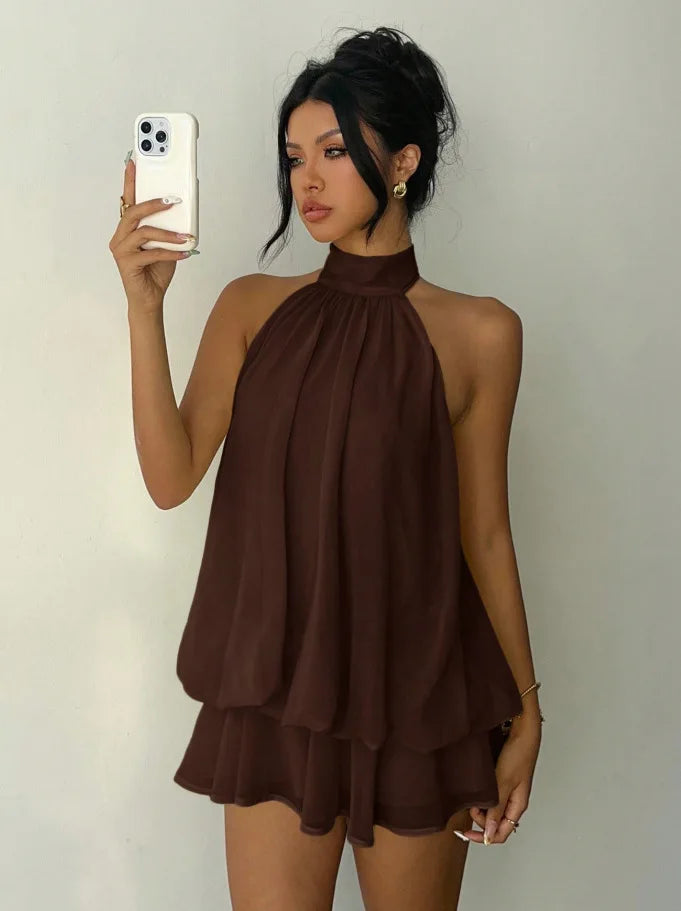 Robe Halter Dos Nu