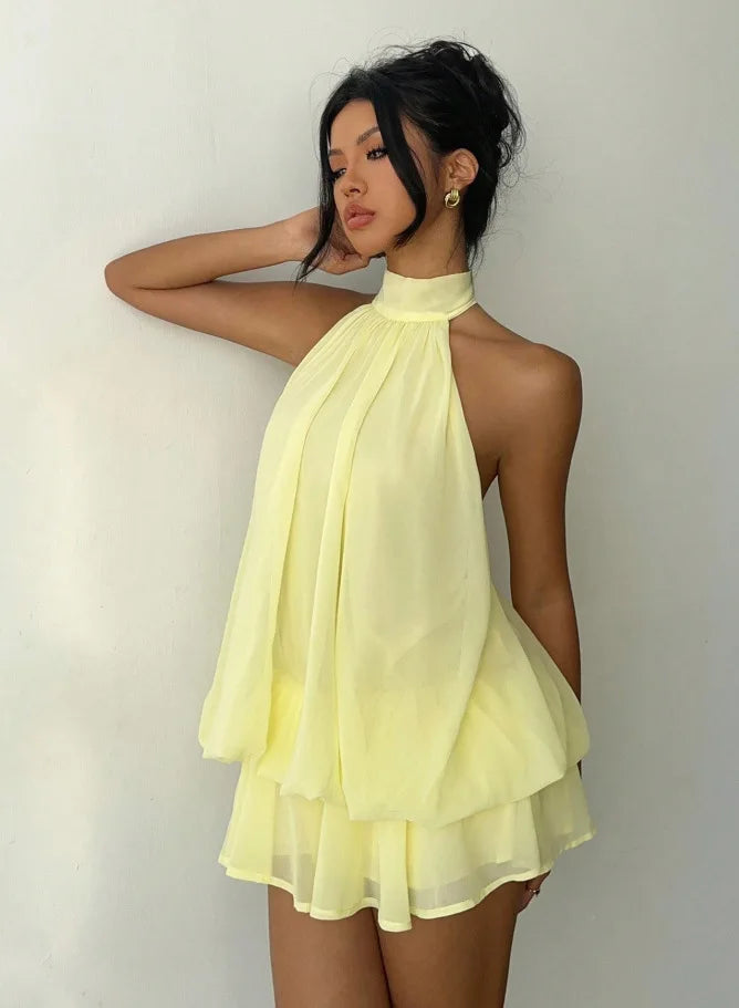 Robe Halter Dos Nu