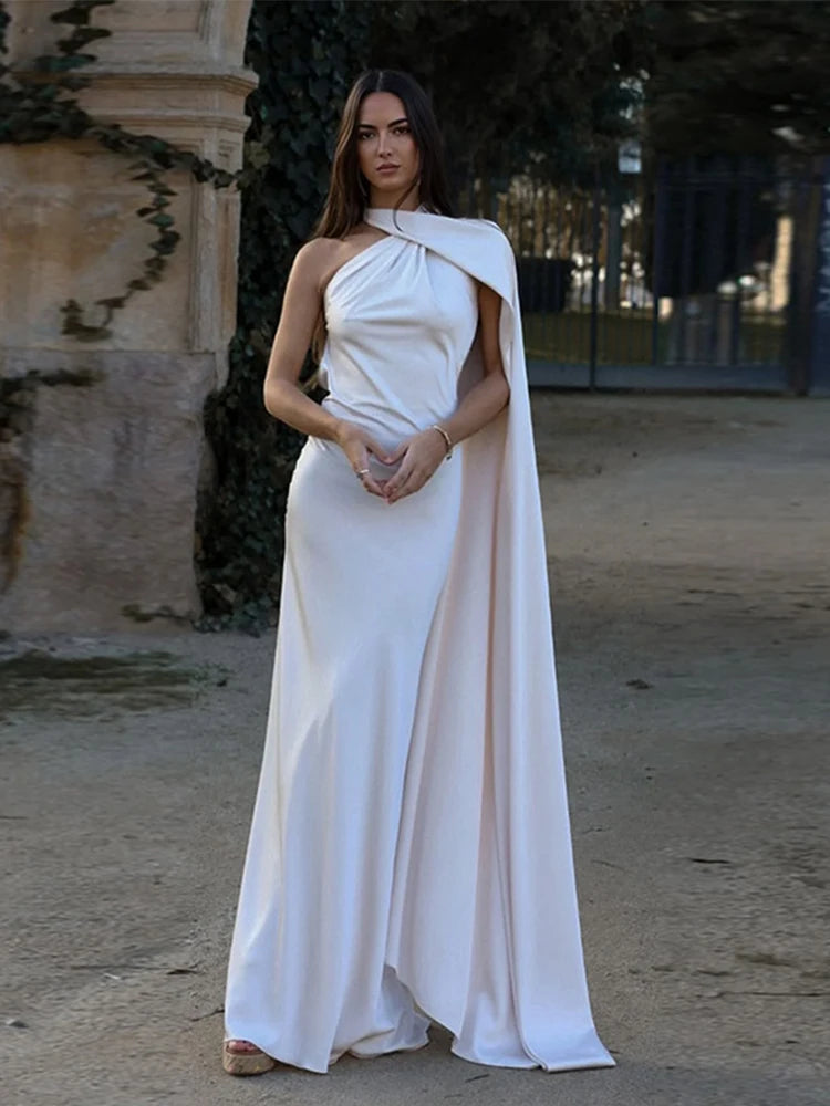 Robe Longue Satinée Dos Nu