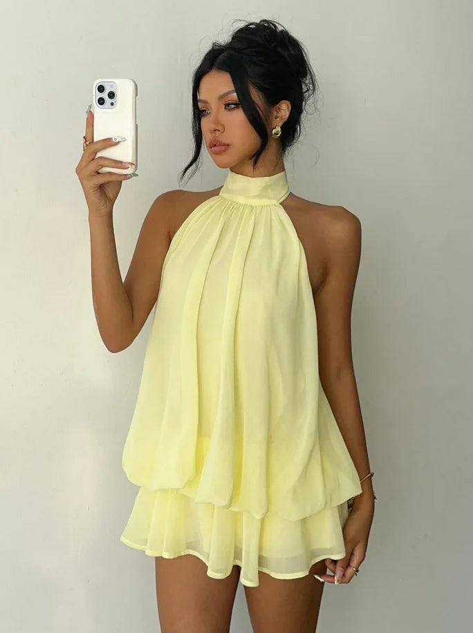 Robe Halter Dos Nu