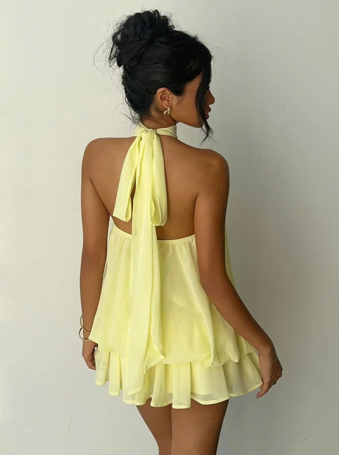 Robe Halter Dos Nu