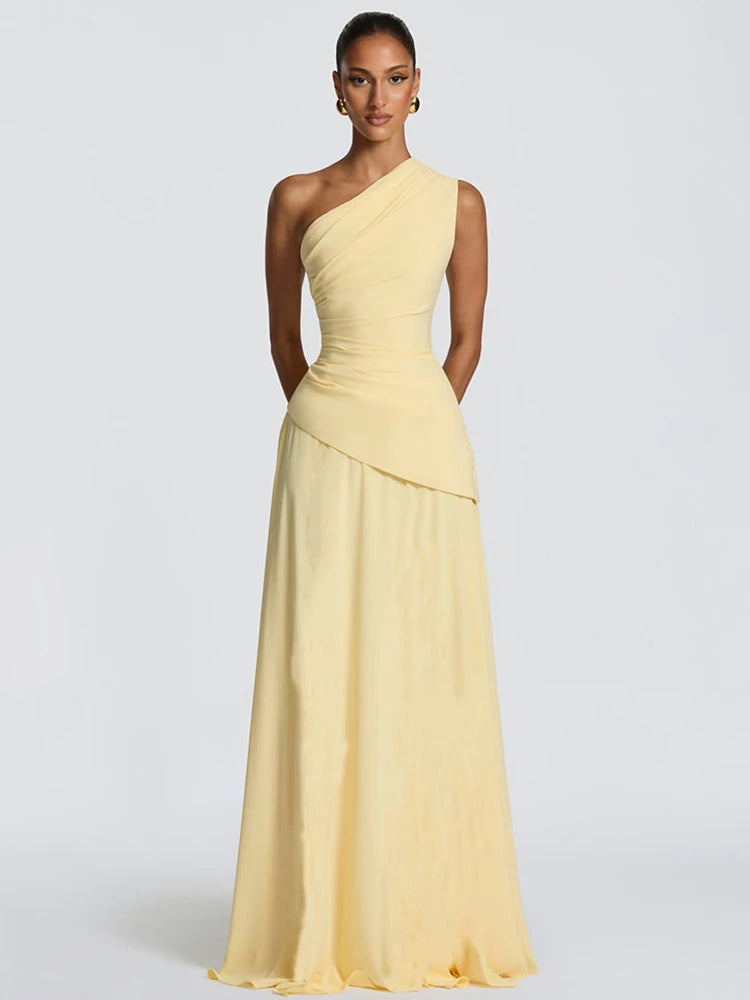 Robe longue avec une épaule dos nu